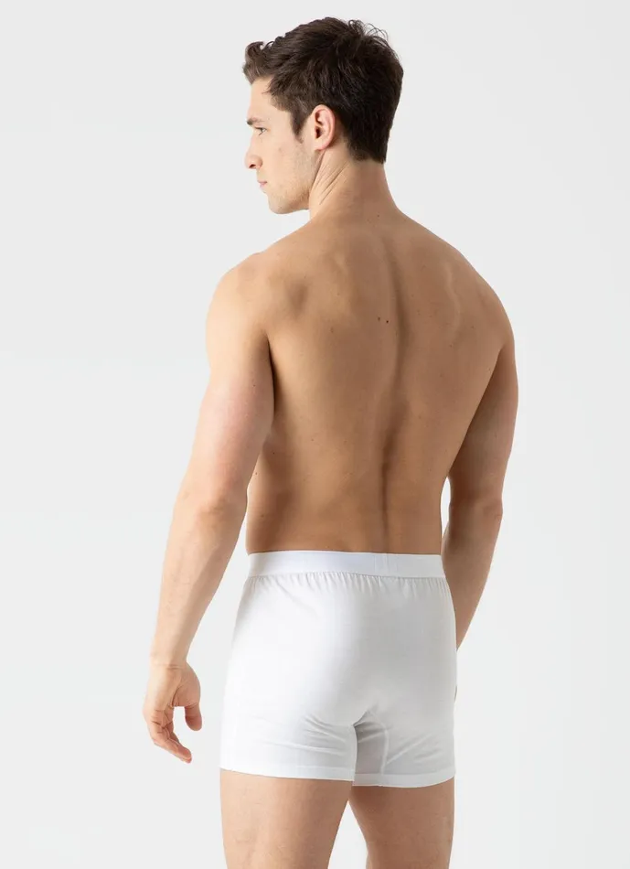 Superfine Cotton TwoButton Shorts White Men SUNSPEL Trunks and Shorts