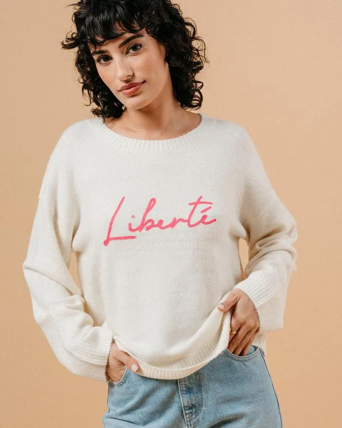SWEATER ECRU MADDOX Shop Grace and Mila Message Jumpers