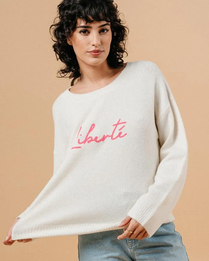 SWEATER ECRU MADDOX Shop Grace and Mila Message Jumpers