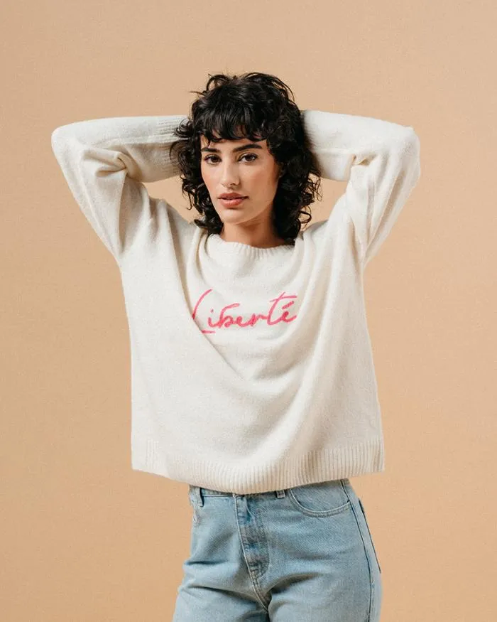 SWEATER ECRU MADDOX Shop Grace and Mila Message Jumpers