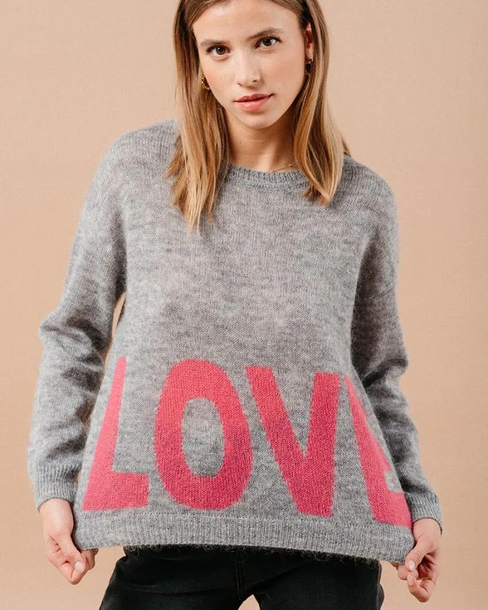 SWEATER GRIS MADONA Shop Grace and Mila Message Jumpers