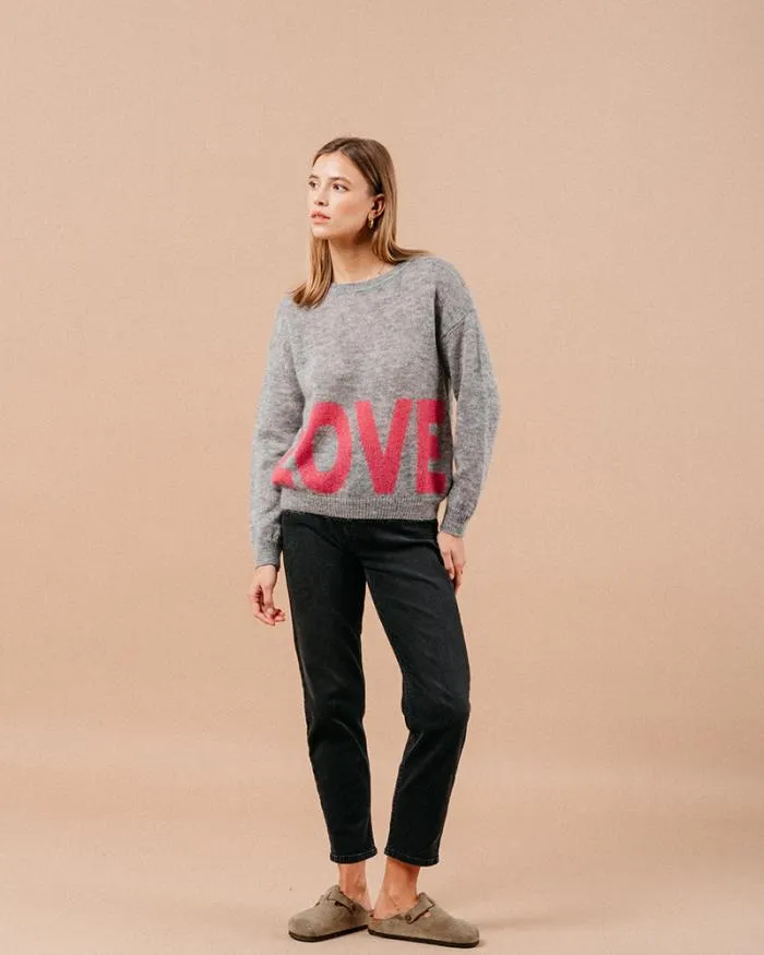 SWEATER GRIS MADONA Shop Grace and Mila Message Jumpers