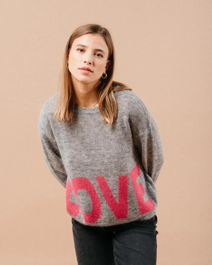 SWEATER GRIS MADONA Shop Grace and Mila Message Jumpers