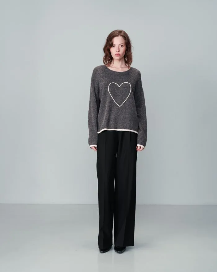 SWEATER GRIS NAMASTE Shop Grace and Mila Patterned Sweaters