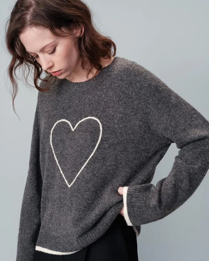 SWEATER GRIS NAMASTE Shop Grace and Mila Patterned Sweaters
