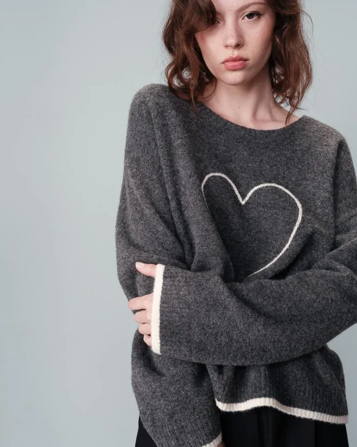 SWEATER GRIS NAMASTE Shop Grace and Mila Patterned Sweaters