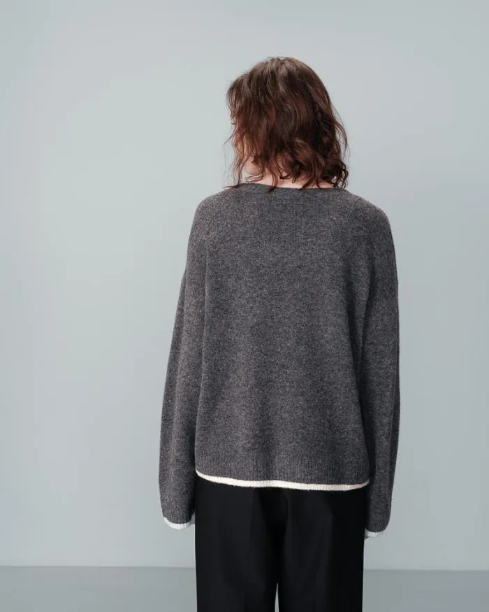 SWEATER GRIS NAMASTE Shop Grace and Mila Patterned Sweaters