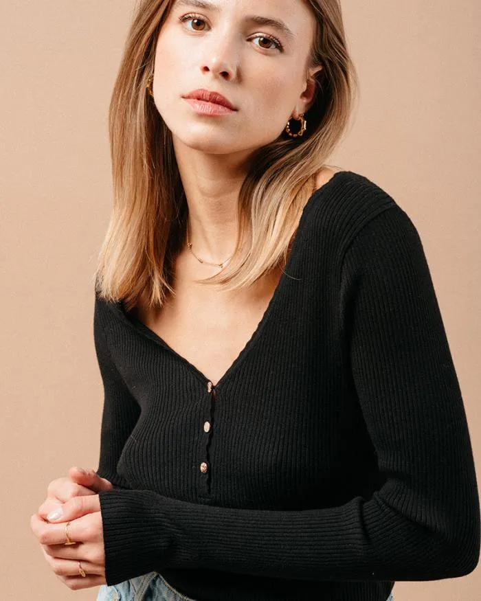 SWEATER NOIR MADDIE Shop Grace and Mila Plain Jumpers