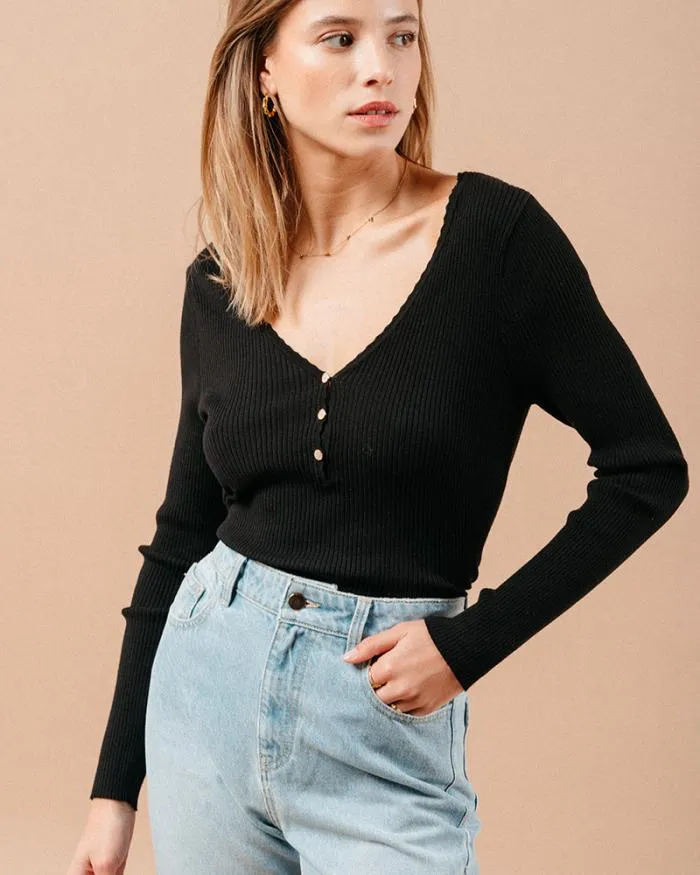 SWEATER NOIR MADDIE Shop Grace and Mila Plain Jumpers