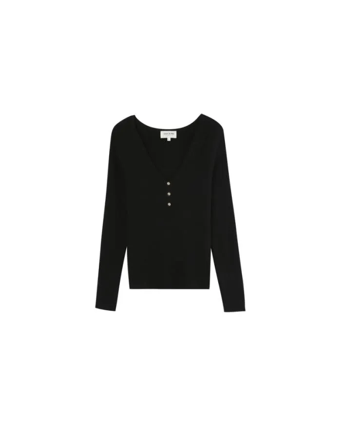 SWEATER NOIR MADDIE Shop Grace and Mila Plain Jumpers