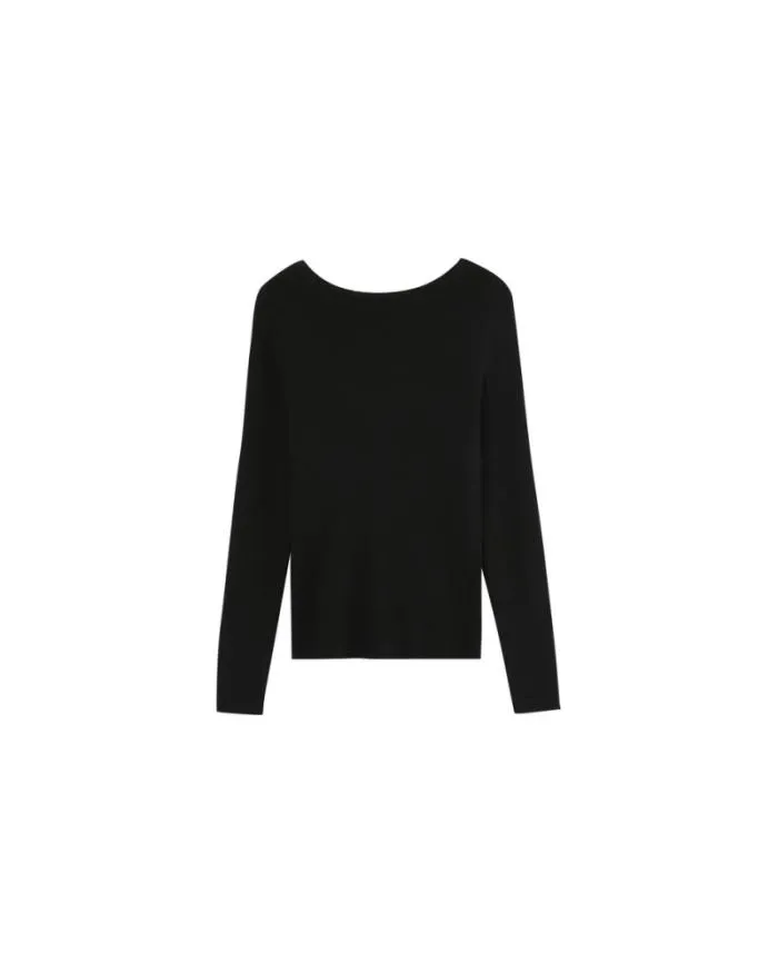 SWEATER NOIR MADDIE Shop Grace and Mila Plain Jumpers