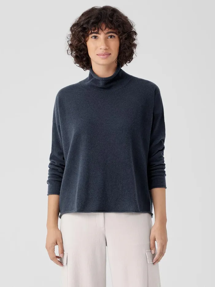 Sweaters and Cardigans Women Eileen Fisher Italian Cashmere Turtleneck Top Ocean Sweaters and Cardigans Women Eileen Fisher Italian Cashmere Turtleneck Top Ocean