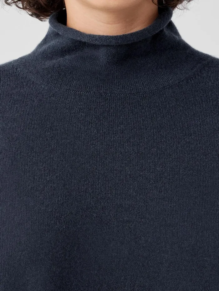 Sweaters and Cardigans Women Eileen Fisher Italian Cashmere Turtleneck Top Ocean