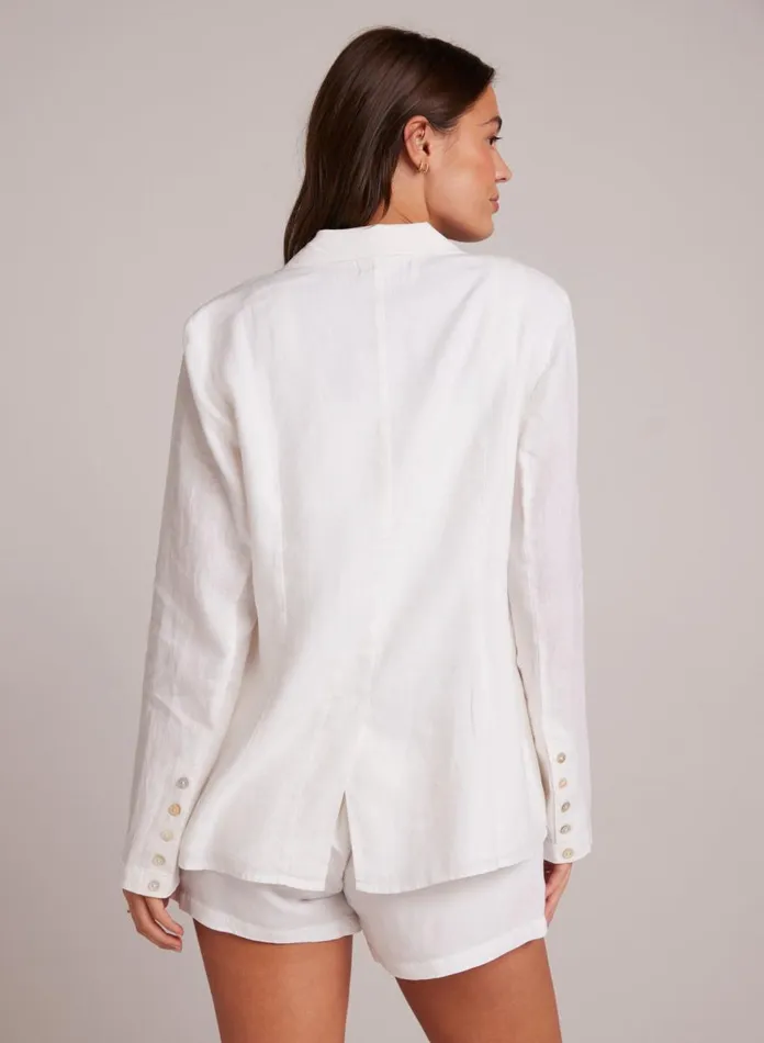 Sweaters and Jackets Women Bella Dahl Easy Linen Longline Blazer 8211 White Sweaters and Jackets Women Bella Dahl Easy Linen Longline Blazer 8211 White