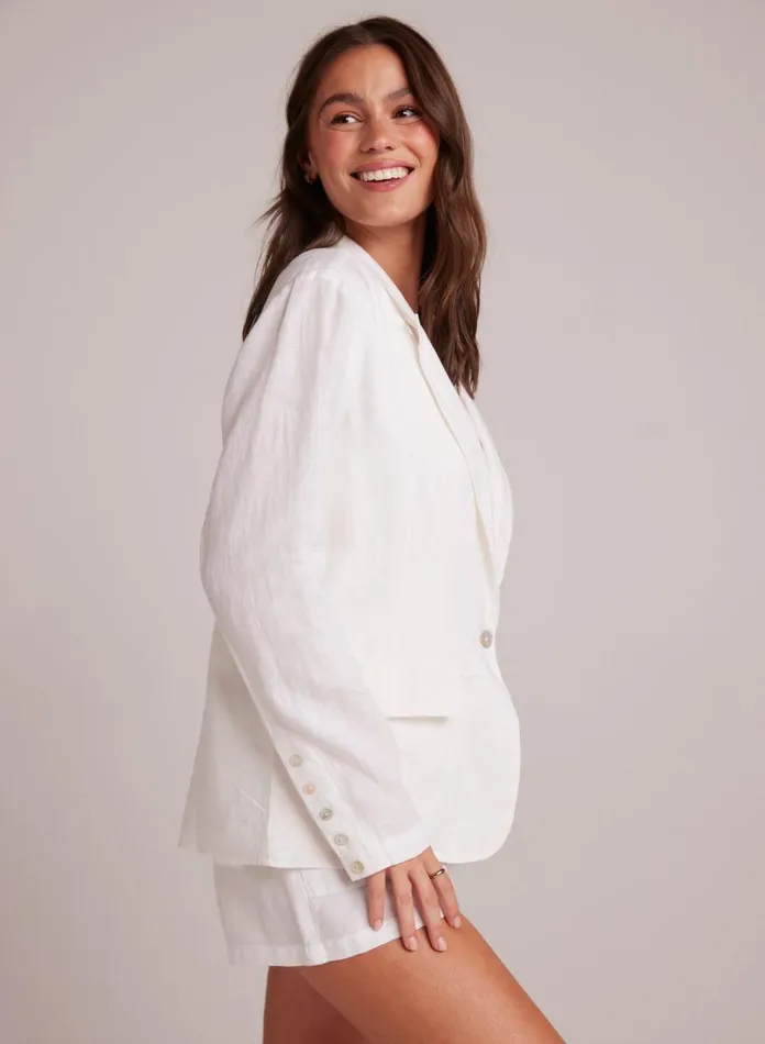 Sweaters and Jackets Women Bella Dahl Easy Linen Longline Blazer 8211 White Sweaters and Jackets Women Bella Dahl Easy Linen Longline Blazer 8211 White