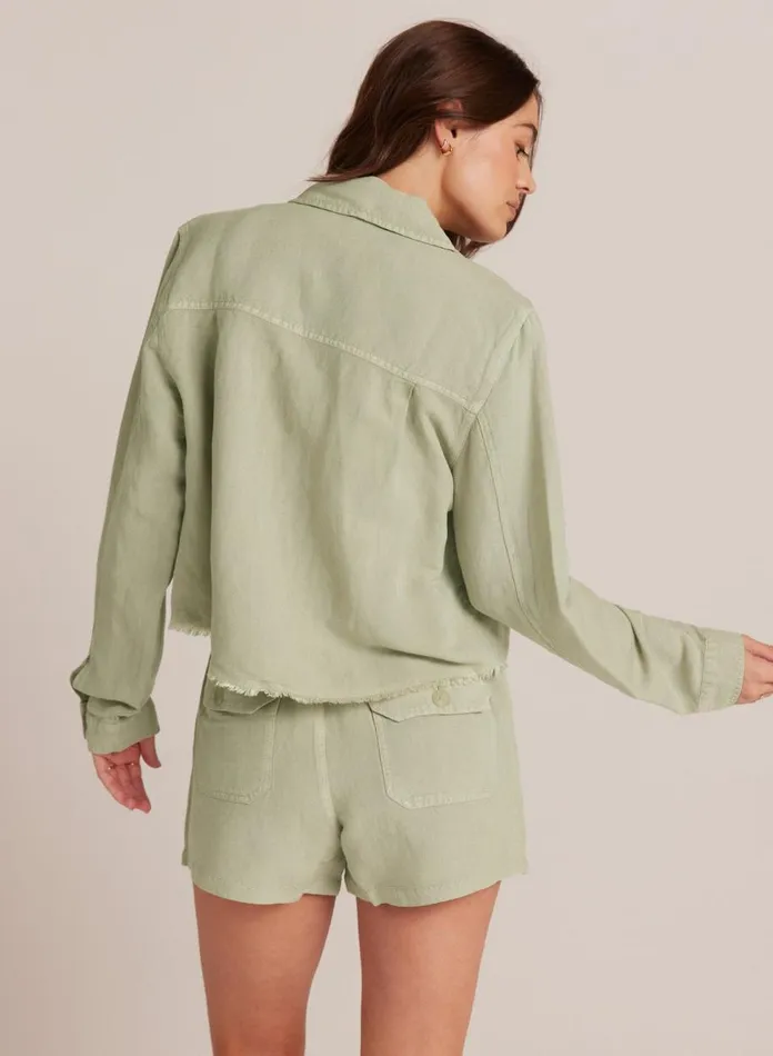 Sweaters and Jackets Women Bella Dahl Lily Frayed Hem Jacket 8211 Muted Army