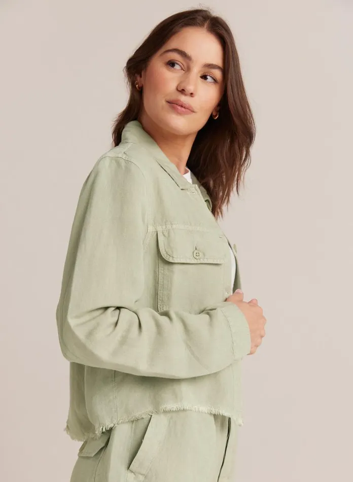 Sweaters and Jackets Women Bella Dahl Lily Frayed Hem Jacket 8211 Muted Army