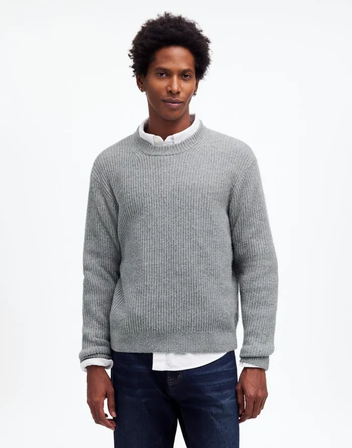 Sweaters Men Madewell The Wyckoff Sweater Grey Marl