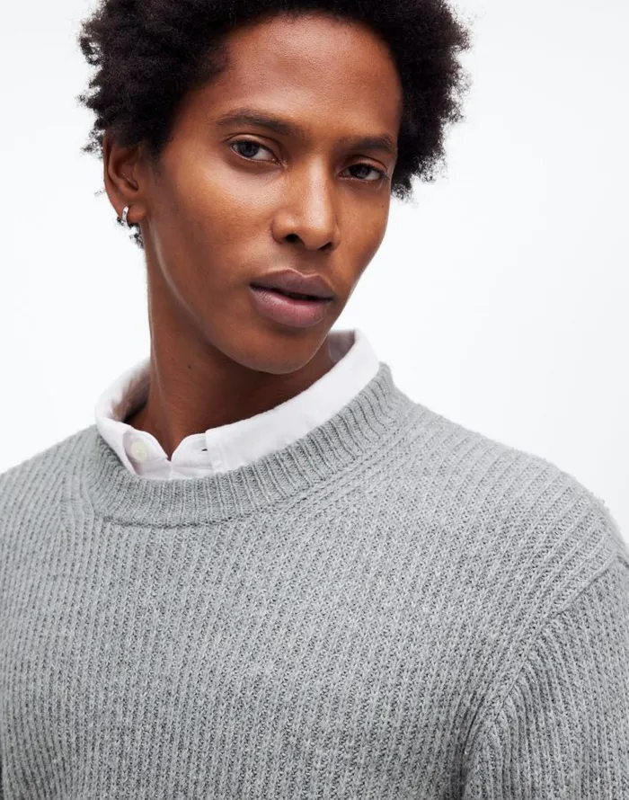 Sweaters Men Madewell The Wyckoff Sweater Grey Marl
