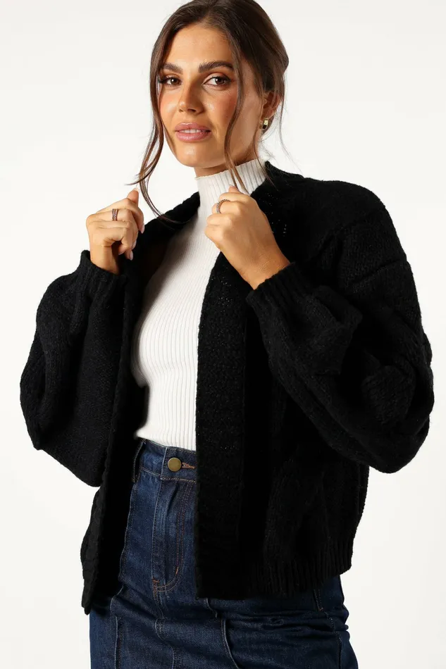 Sweaters Oaklee Large Knit Back Cardigan Black 8211 Petal and Pup Women