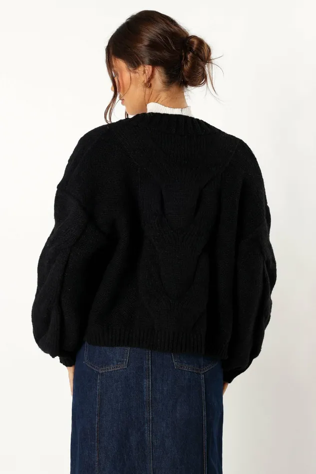 Sweaters Oaklee Large Knit Back Cardigan Black 8211 Petal and Pup Women