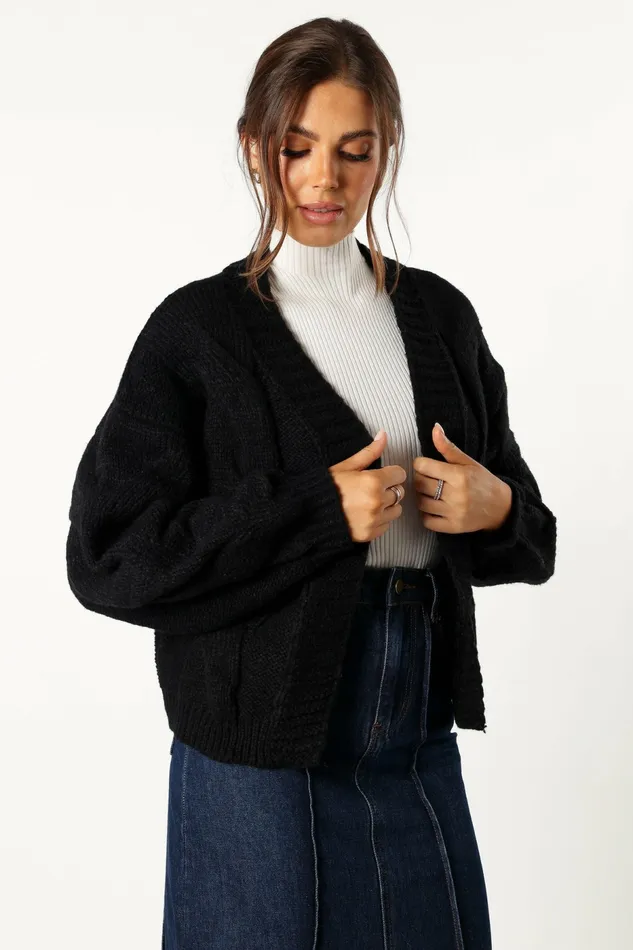 Sweaters Oaklee Large Knit Back Cardigan Black 8211 Petal and Pup Women