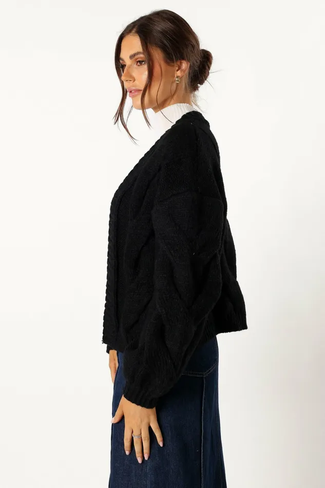 Sweaters Oaklee Large Knit Back Cardigan Black 8211 Petal and Pup Women