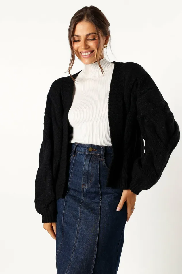 Sweaters Oaklee Large Knit Back Cardigan Black 8211 Petal and Pup Women