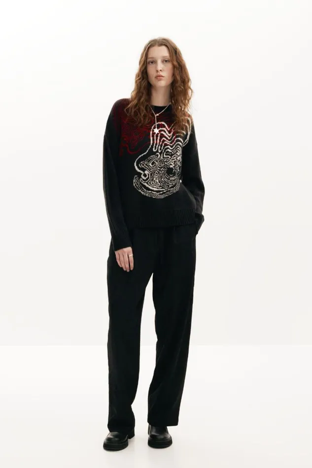 Sweaters Women Desigual Wave Knit Sweater M Christian Lacroix Black