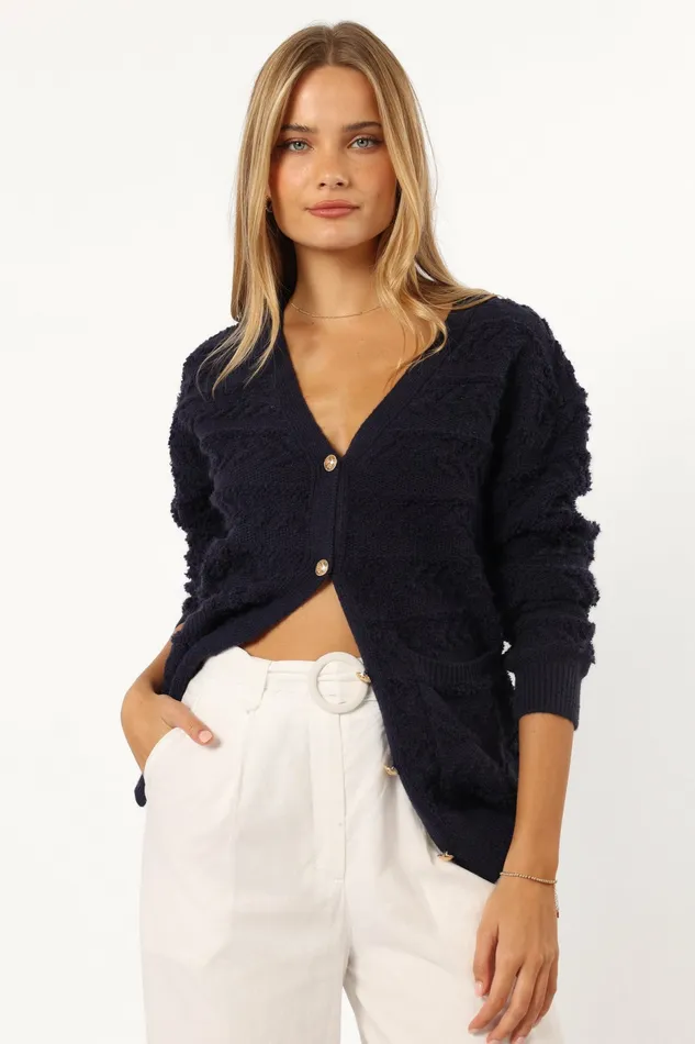 Sweaters Women Zalina Cardigan Navy Petal and Pup