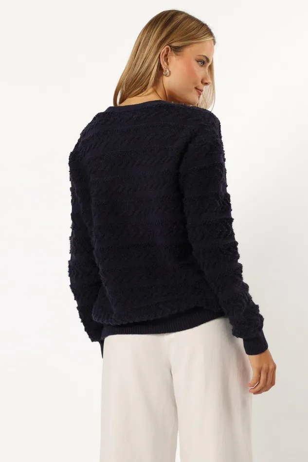 Sweaters Women Zalina Cardigan Navy Petal and Pup