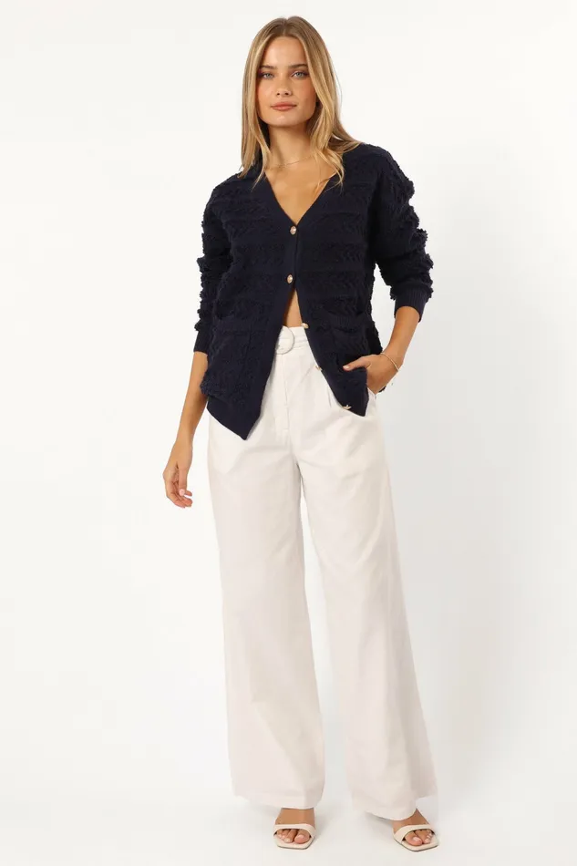 Sweaters Women Zalina Cardigan Navy Petal and Pup