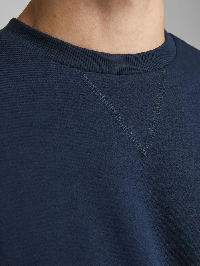 Sweatshirts JACK and JONES Mens BASIC CREW NECK SWEATSHIRT Blue Navy Blazer Online