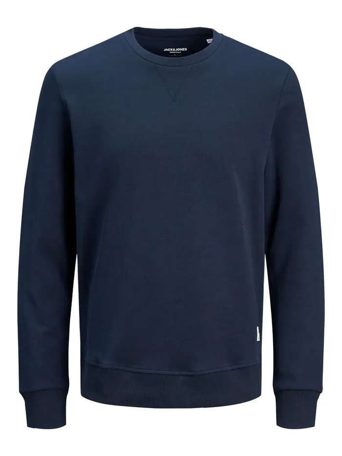 Sweatshirts JACK and JONES Mens BASIC CREW NECK SWEATSHIRT Blue Navy Blazer Online