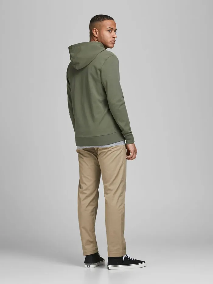 Sweatshirts JACK and JONES Mens BASIC ZIPPED HOODIE Green Dusty Olive Online