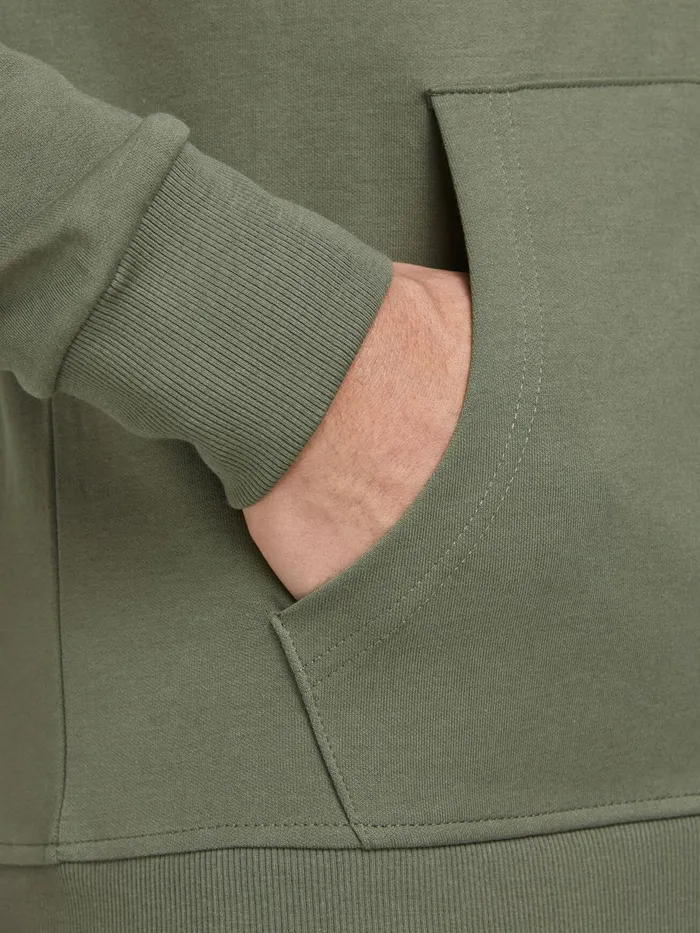Sweatshirts JACK and JONES Mens BASIC ZIPPED HOODIE Green Dusty Olive Online