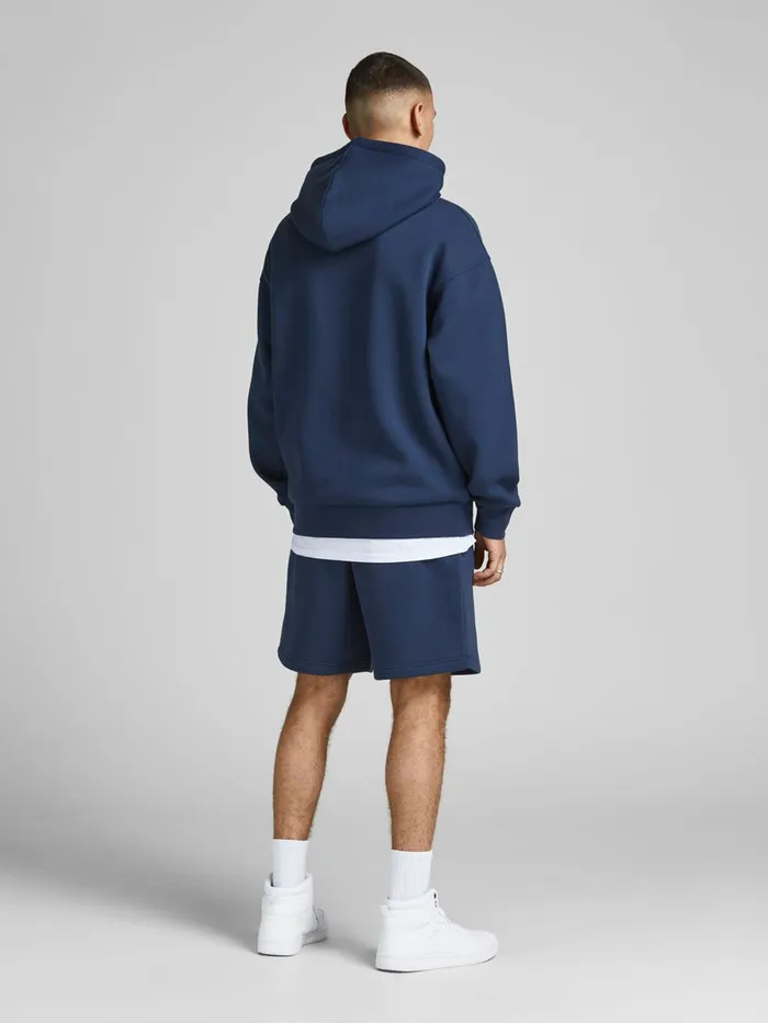 Sweatshirts JACK and JONES Mens CHEST PRINT HOODIE Blue Spellbound For Sale