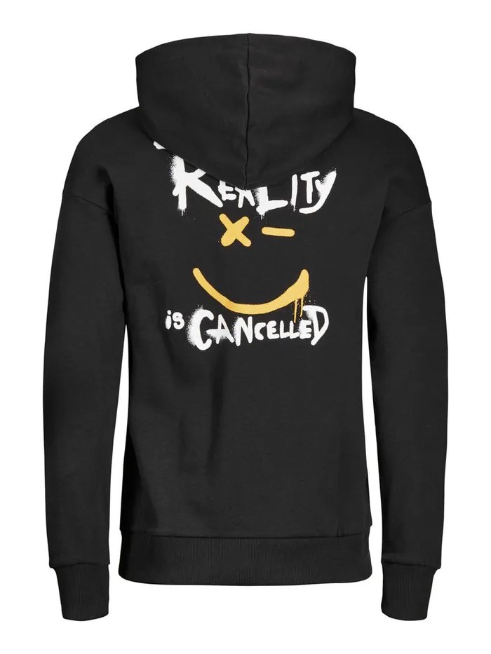 Sweatshirts JACK and JONES Mens GOOD TIMES8217 HOODIE Black Black Cheap On Sale