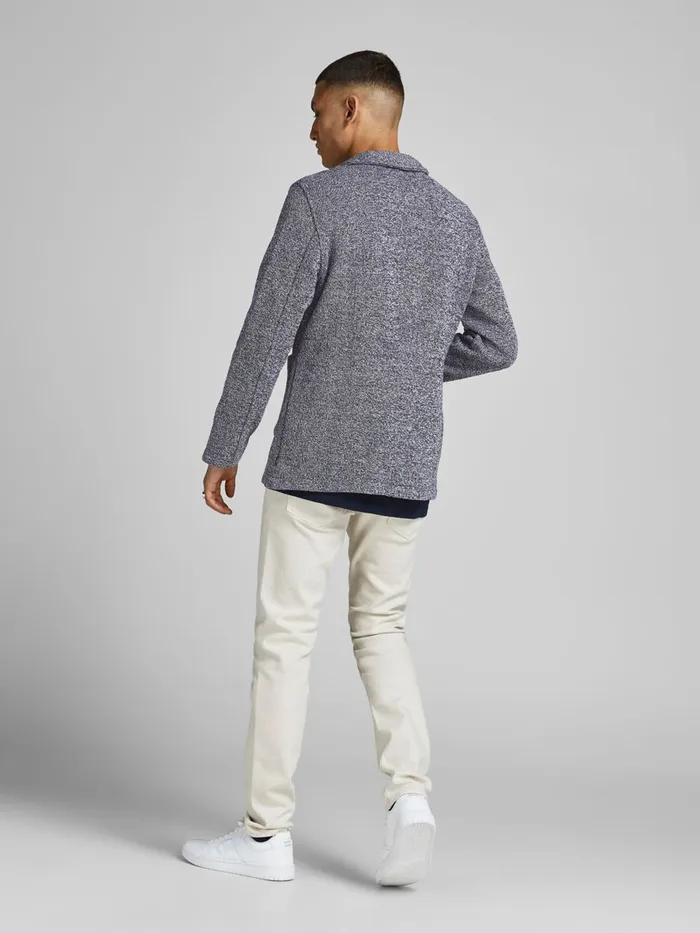 Sweatshirts JACK and JONES Mens INTERLOCK SWEAT BLAZER Grey New Navy Gift Ideas