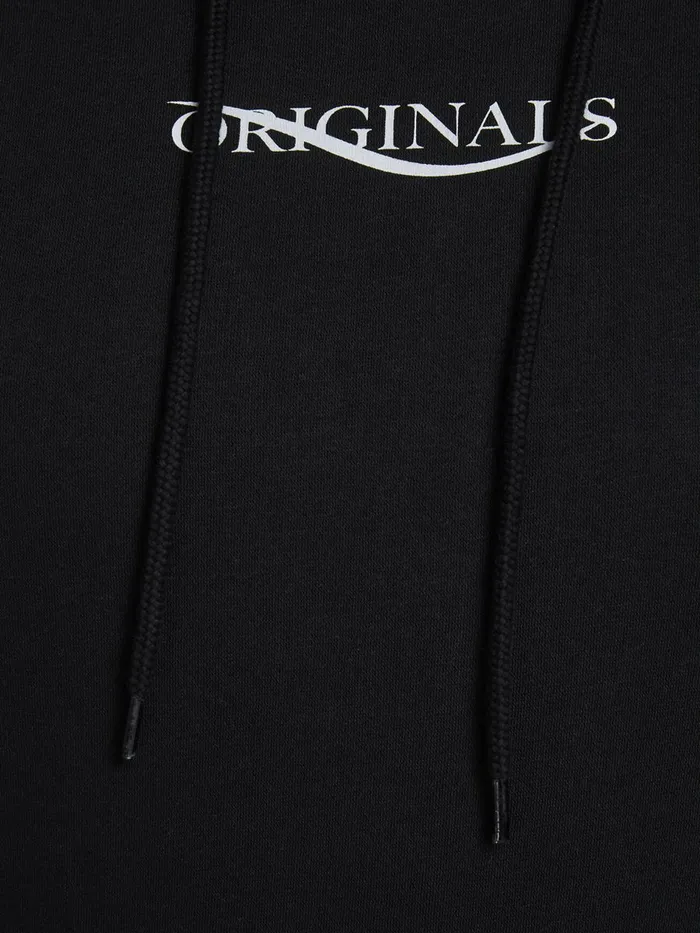 Sweatshirts JACK and JONES Mens KANGAROO POCKET PLUS SIZE HOODIE Black Black Online