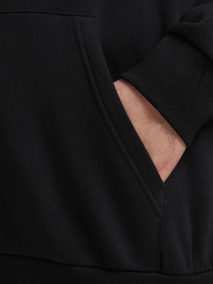 Sweatshirts JACK and JONES Mens KANGAROO POCKET PLUS SIZE HOODIE Black Black Online