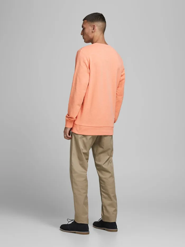 Sweatshirts JACK and JONES Mens LOGO PRINT SWEATSHIRT Pastel Shell Coral Online
