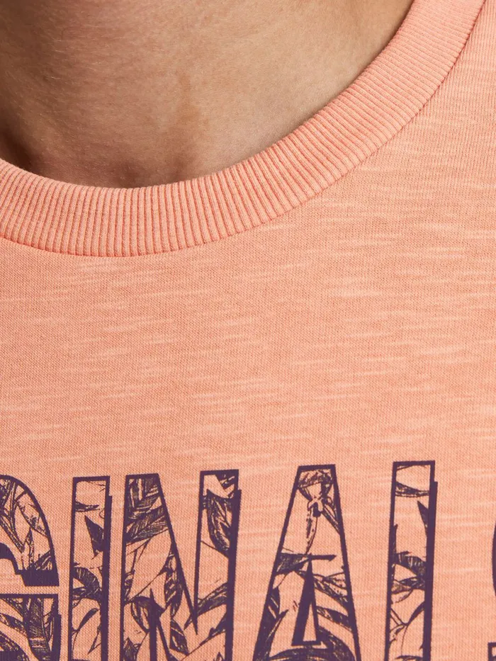 Sweatshirts JACK and JONES Mens LOGO PRINT SWEATSHIRT Pastel Shell Coral Online