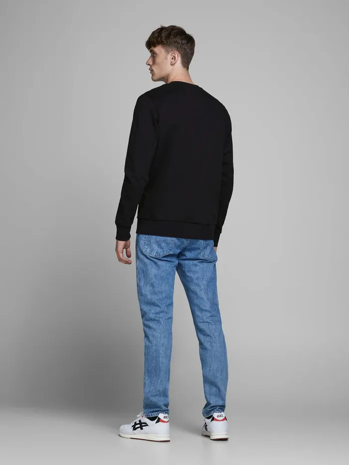 Sweatshirts JACK and JONES Mens LOOPBACK SWEATSHIRT Black Black Cheap On Sale