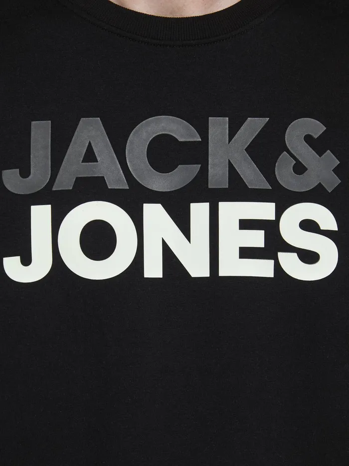 Sweatshirts JACK and JONES Mens LOOPBACK SWEATSHIRT Black Black Cheap On Sale