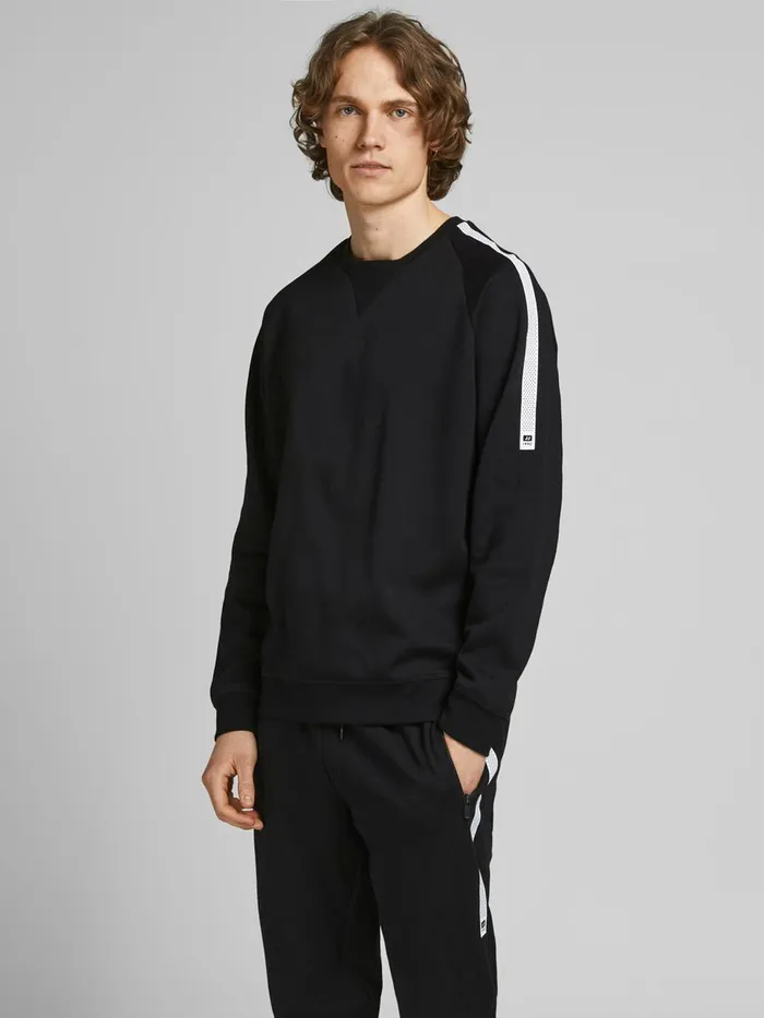 Sweatshirts JACK and JONES Mens PERFORMANCE SWEATSHIRT Black Black On Sale