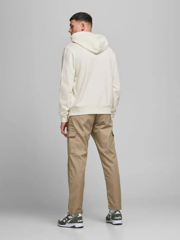 Sweatshirts JACK and JONES Mens PLAIN HOODIE White Egret Casaul