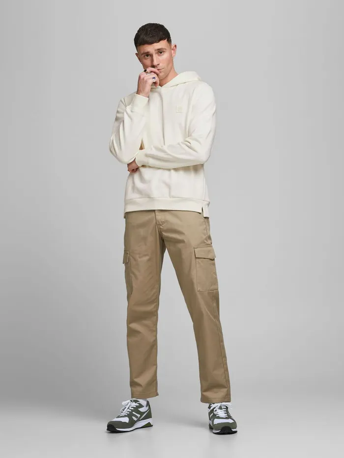Sweatshirts JACK and JONES Mens PLAIN HOODIE White Egret Casaul