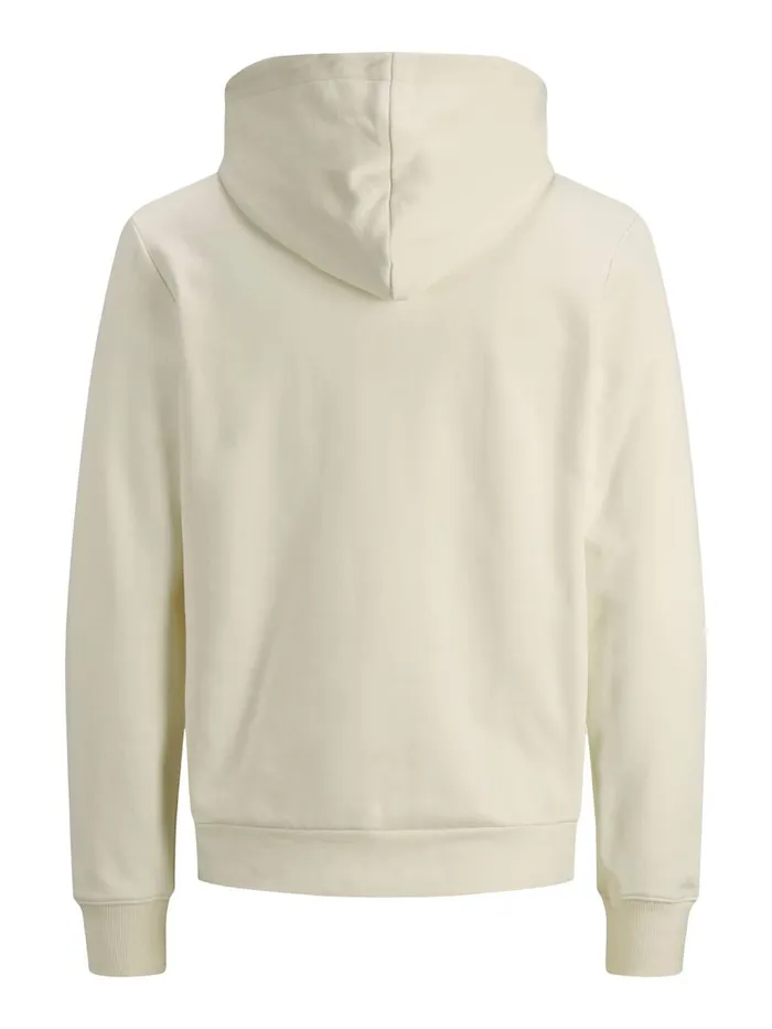 Sweatshirts JACK and JONES Mens PLAIN HOODIE White Egret Casaul