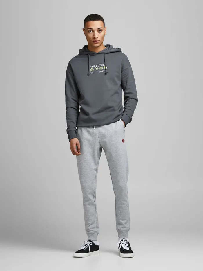 Sweatshirts JACK and JONES Mens SWEAT HOODIE Grey Asphalt Online